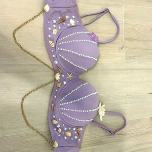 Mermaid top. Bought the top from amazon and E6000 glued shells and pearls myself